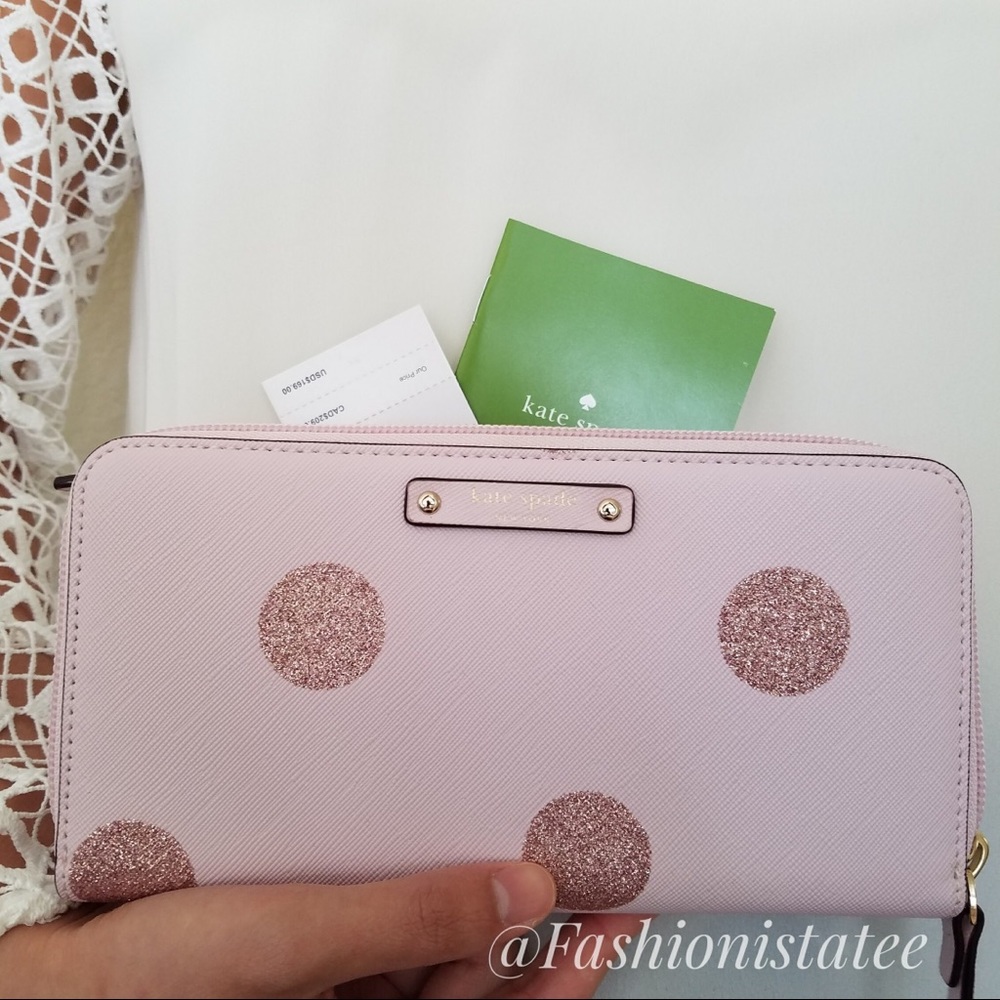 NWT KATE SPADE HANI HAVEN LANE POLKA DOT WALLET - Picture 1 of 6